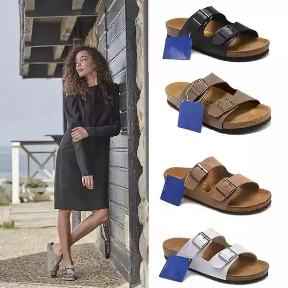 Birken sandals foreign trade 2023 thick bottom leather cork plus size 35-46 beach vacation couple slippers men and women