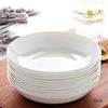 Plate Household Dish Plate White Deep Plate Pure White Bone China Tableware Hotel Simple Ceramic Plate Dinner Plate Porcelain Plate Round Plate