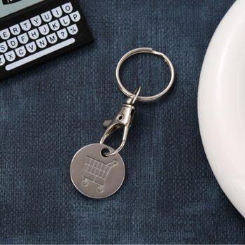 Hanmei, Amazon Cross-Border Supermarket Hand Shopping Cart Logo Euro Token Lobster Buckle Keychain Commemorative