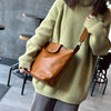2025 Vintage Vegetable Tanned Cowhide Bag Women's Bag Genuine Leather Shoulder Crossbody Bag Simple Casual Large Capacity Dumpling Bag