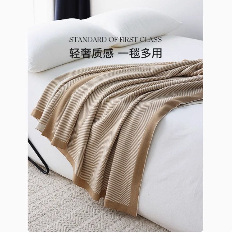 Nordic Simple Style Knitted Summer Nap Air-Conditioned Blanket Blanket Bedside Towel Blanket New Thread Blanket Sofa Blanket