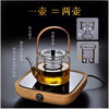Japanese Style Hammer Pattern Flat Light Open Fire Glass Boiling Teapot Bamboo Handle Bracelet Glass Pot Teapot Electric Ceramic Stove Household Pot