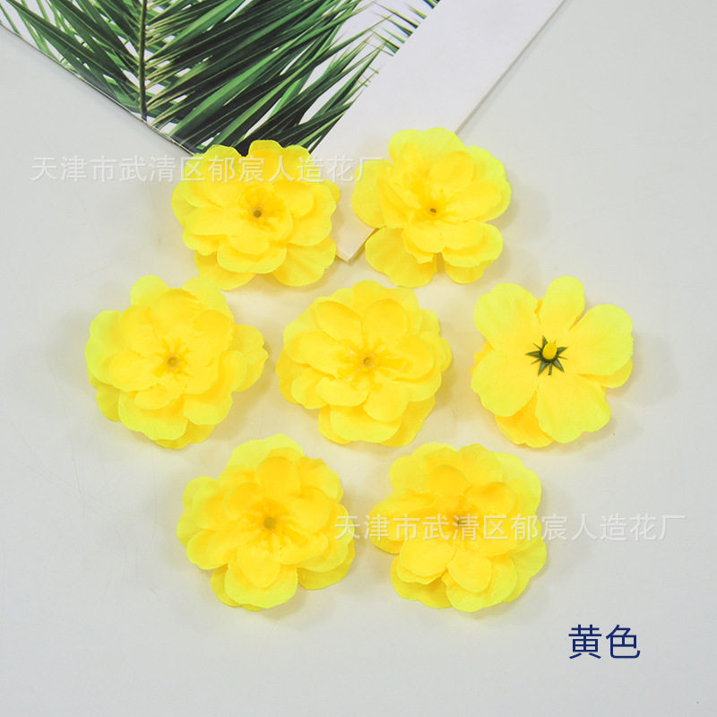 桃花花朵批发婚礼撒花簪花装饰梅花绢布花头舞蹈服道具花蛋糕假花