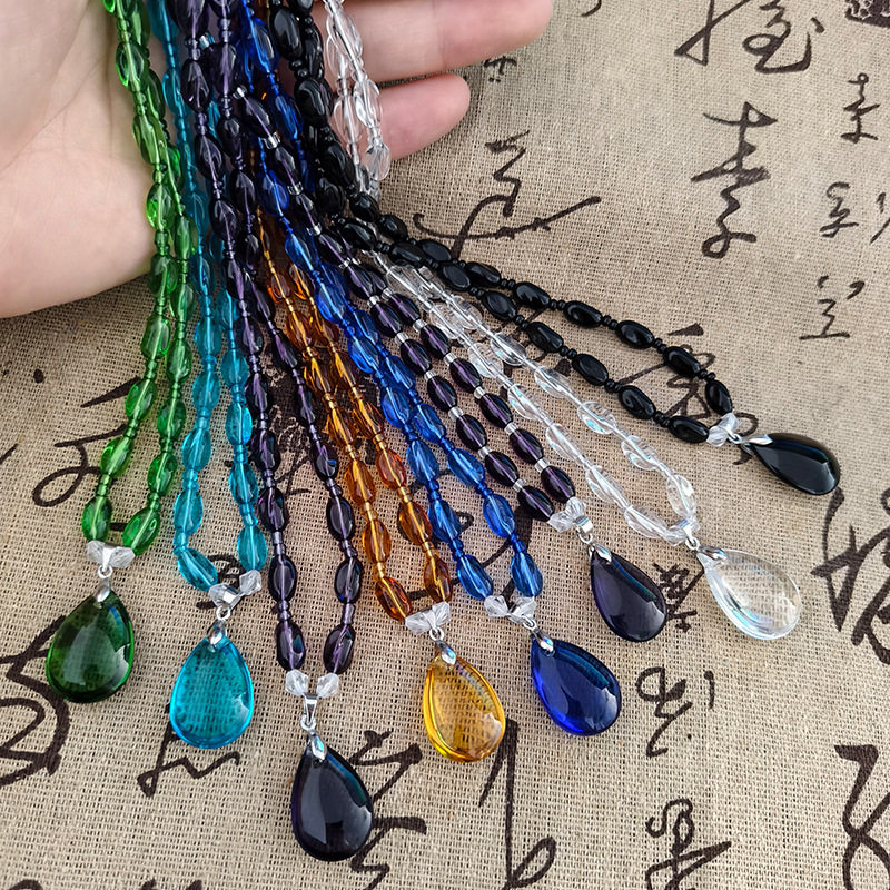 Purple Water Drop Necklace, Purple Qi Donglai Clavicle Chain, Gift Necklace for Mom, Live Cross-Border Tiktok Influencer Necklace Jewelry