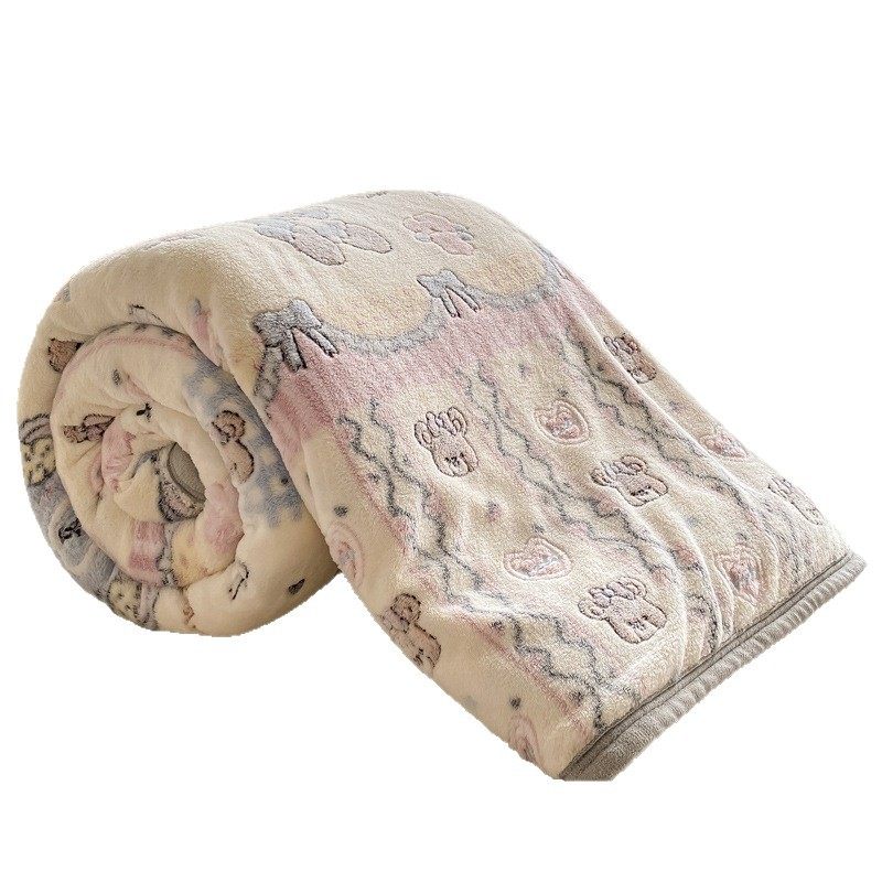Supermarket Milk Coral Velvet Blanket, Universal Air-Conditioned Thin Blanket for All Seasons, Towel Quilt, Summer Office Nap Blanket