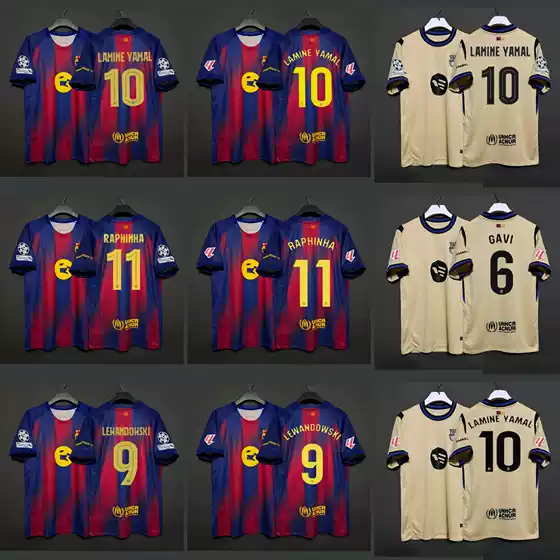 2627 Barcelona Home and Away Jerseys Lewandowski Raphinha Marc Garbavi Pedri Barde Match Football Uniforms