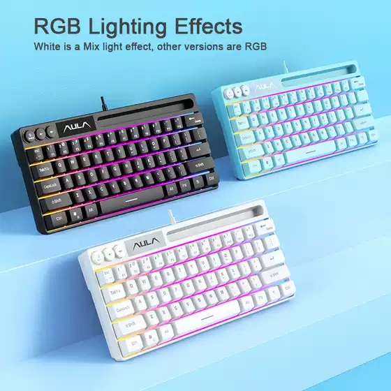 Aula F3061 61Keys Wired Rgb Gaming Keyboard Membrane Keyboar