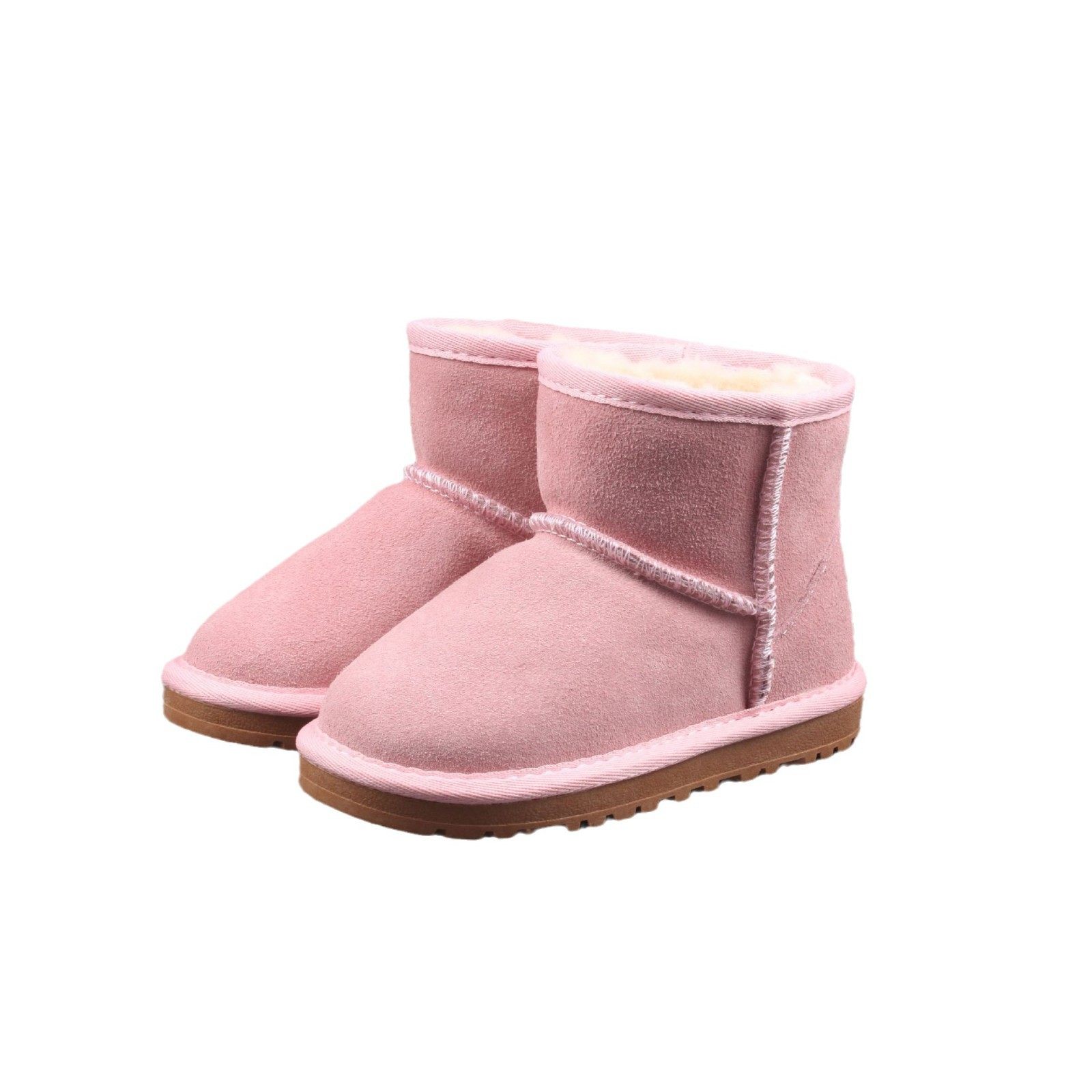 A generation of hair 5854 short tube children's snow boots low tube flat non-slip warm baby cotton boots leather padded