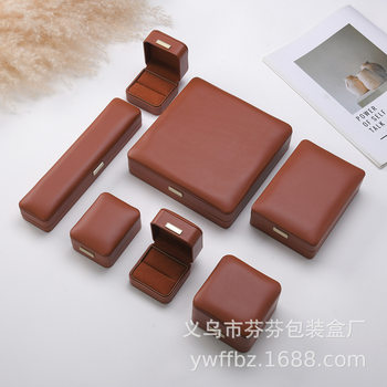 New high-grade PU ring box suit jewelry necklace box jewelry storage box gift box suit in stock wholesale
