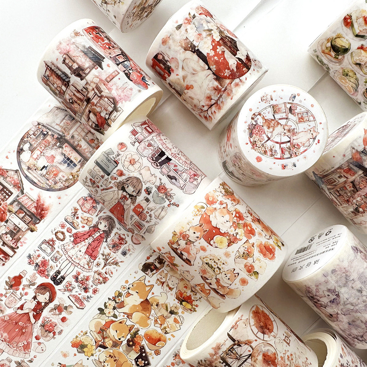 Long Cycle Special Oil and Paper Tape Ins Cute Girly Heart Handbag Tape Cartoon Sticker Kidsren's Handbag Tape