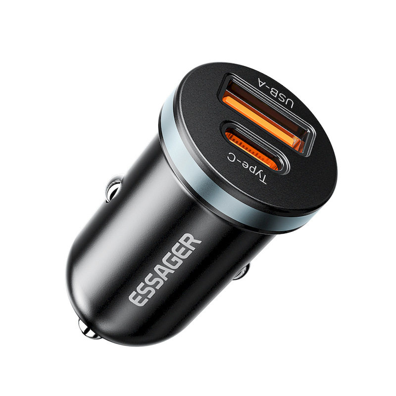 ESSAGER car charger 30WPD fast charging mini car charger car charging cigarette lighter conversion plug