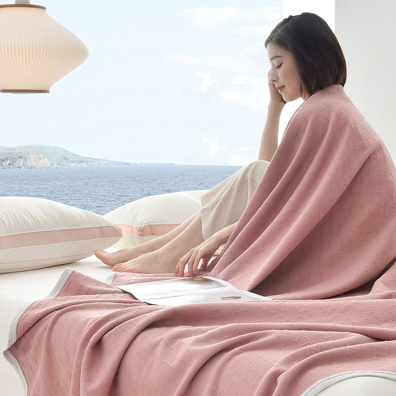 Category a Maternal and Infant Grade Antibacterial Cotton Knitted Cotton Jacquard Blanket Air Conditioning Quilt Bed Sheets Nap Blanket Car Blanket Blanket