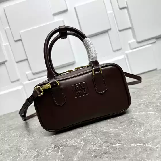 Miu's 2025 New Fashion Trendy Small Square Bag Boston Pillow Bag Bowling Handbag Shoulder Crossbody Bag for Women