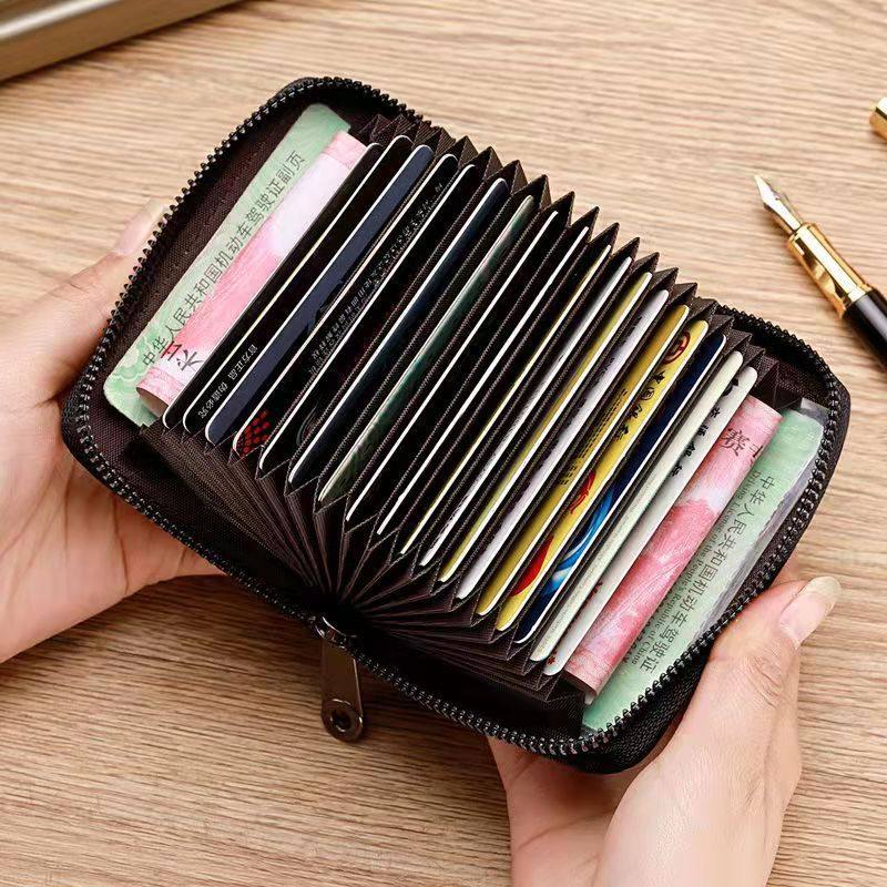 Anti-degaussing multi-card large capacity card holder men's and women's driver's license certificate bank card holder small card holder zipper wallet