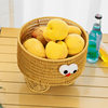 Fruit Plate Rattan Storage Fruit Plate Cute Desktop Knitted Bread Basket Living Room Kitchen Storage Basket Snack Storage Basket