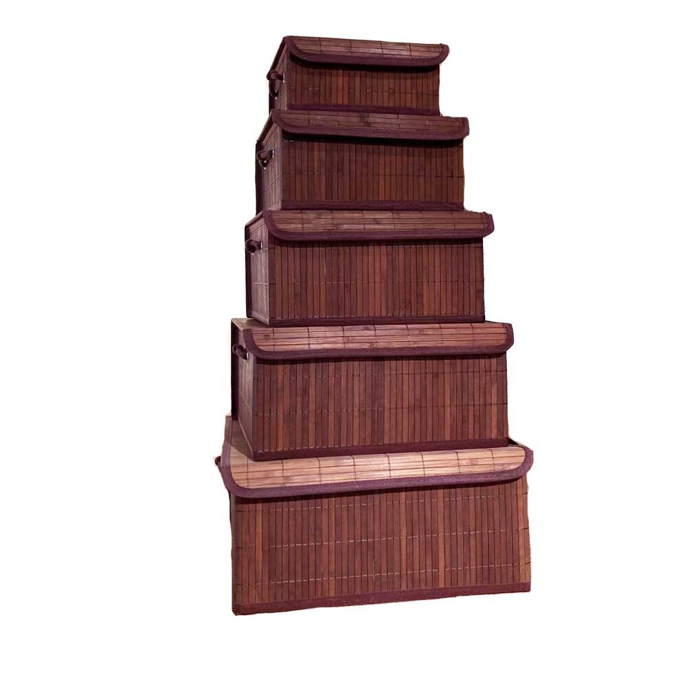 in stock bamboo with lid desktop cosmetics storage box snacks storage bamboo storage basket a generation of TEMU