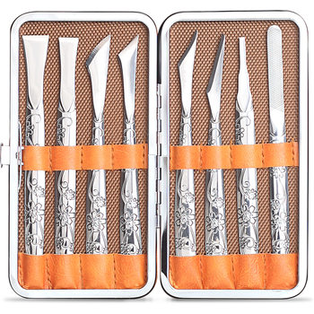 Baifei stainless steel orchid pedicure knife 8 pieces suit nail clippers manicure tools dead skin remover Yangzhou three knives