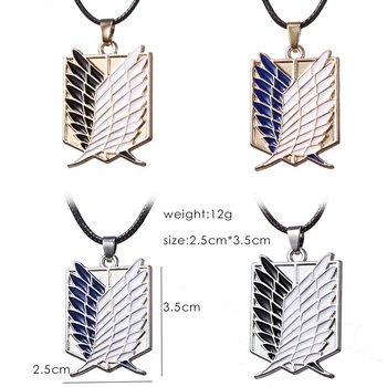 European and American Animation Peripheral Attack on Titan Survey Corps Logo Necklace Wings of Freedom Pendant Jewelry Wholesale
