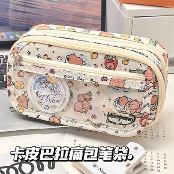 Red Book Windows Pain Bag Collection Volleyball Cute Students Boys and Girls Universal Large Capacity Pencil Bag Text Girl Heart