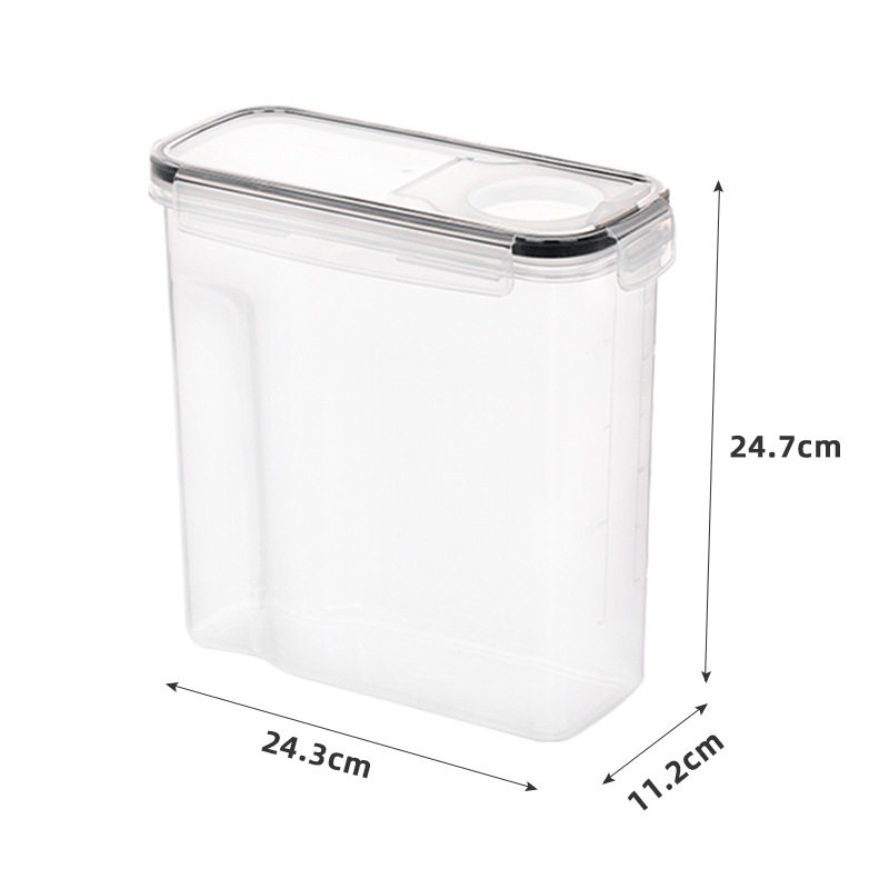 Cross-Border Grain Storage Jar Rice Bucket Kitchen Food Storage Box Pp Plastic Transparent Sealed Jar Kitchen Gadget