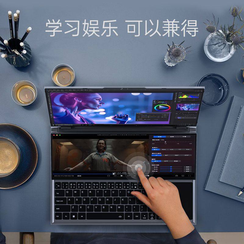 Ноутбук core i9 с двумя экранами i7 touch легкий и тонкий, креативный дизайн, сенсорный бизнес-ноутбук для студентов, портативный компьютер 