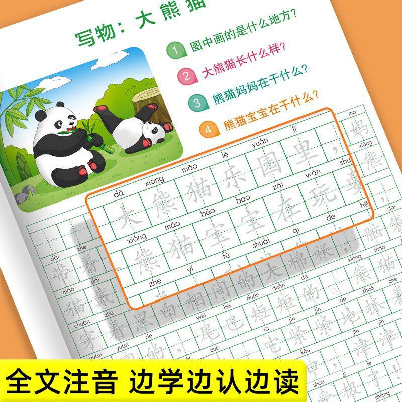 Look at the picture, write words, first grade, second grade practice copybook, primary school students' Chinese People's Education Edition, upper and lower volumes, special copying exercises