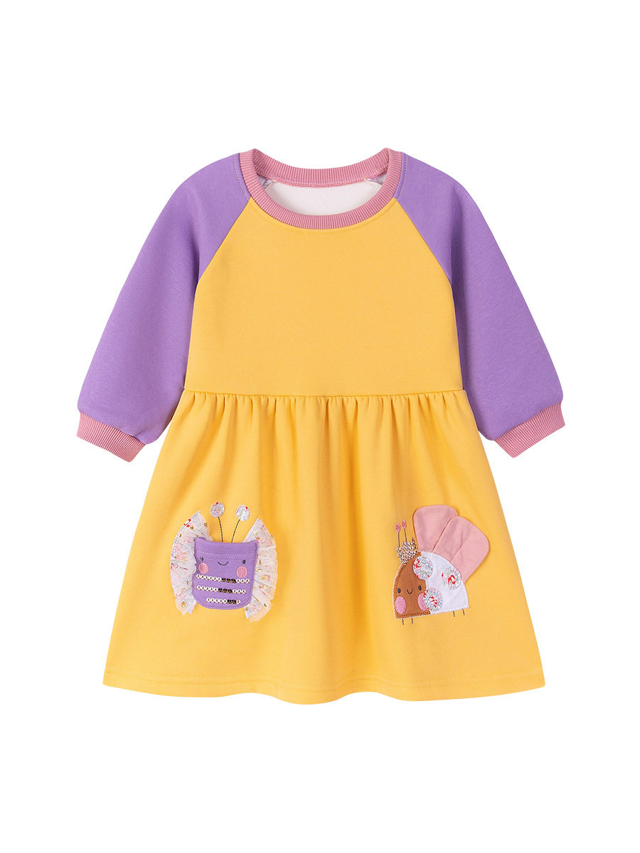 Grosir pakaian anak pabrik sumber, gaun anak perempuan kartun musim gugur