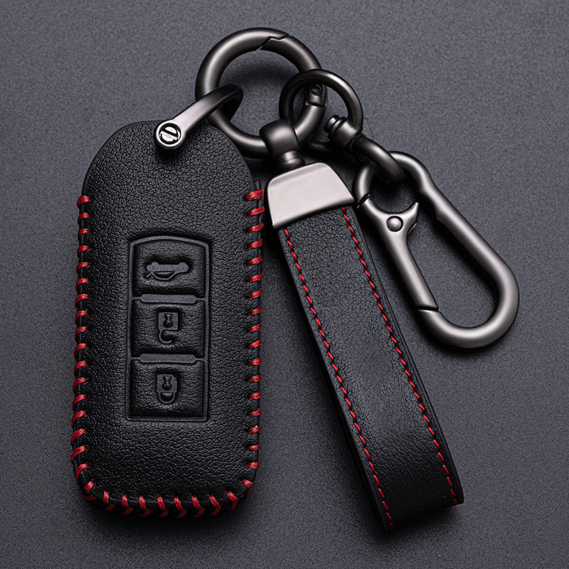 Suitable for Mitsubishi Key Cover, New Outlander Jinxuan Yige Asx Wingshen Pajero Car Leather Key Bag Buckle