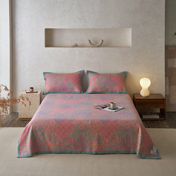 Class A Maternal and Infant Grade Cotton Yarn-dyed Double-layer Yarn Multi-use Cover Blanket Air Conditioner Thin Quilt Pure Cotton Three-layer Yarn Washed Bed Sheet