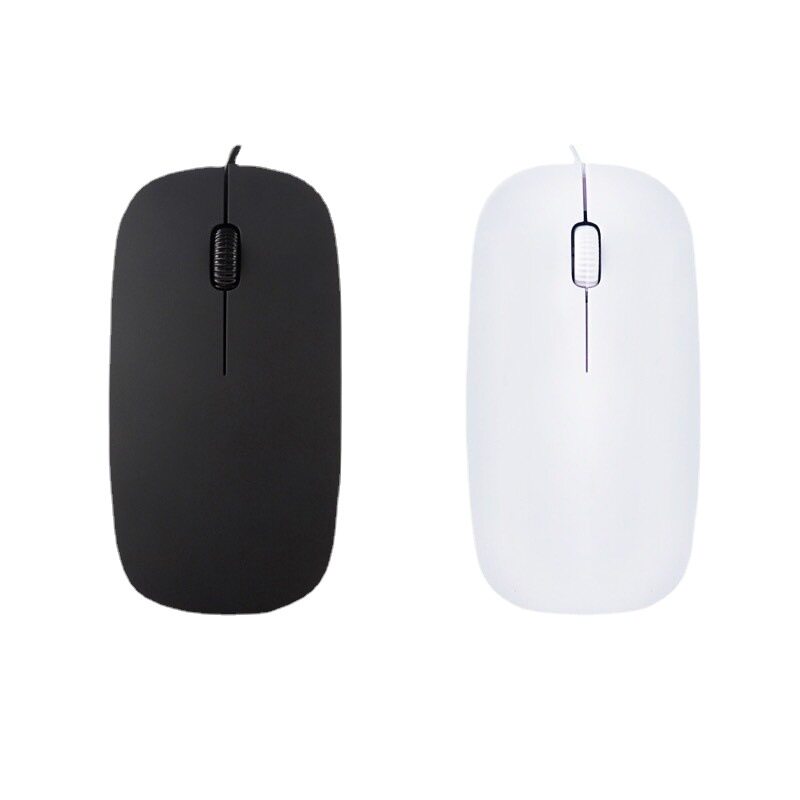 Spot simple business office mouse for Apple black and white neutral wired classic ultra-thin mouse factory wholesale