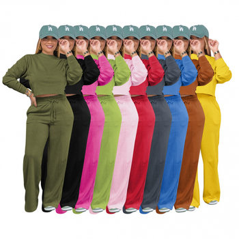 Al253 Amazon Cross-Border European and American Clothing Sweatshirt Suit Thickeneded Casual Two-Piece Autumn and Winter Sportswear Long Sleeves