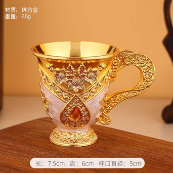 Manufacturer Wholesale European-Style Wine Glass 0.05kg Retro Alloy Metal Cup for Home Use High-End Liquor Wedding Toast