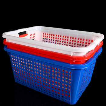 Plastic basket rectangular blue turnover frame storage basket white frame clothing sundries storage basket extra large basket