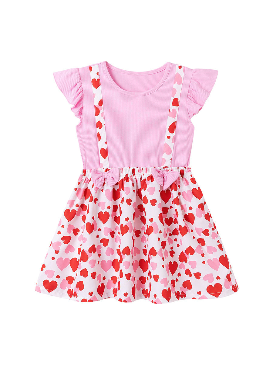 Girls' Summer Ruffle Sleeve Dress Wholesale from Factory, Cute Kids' Dress