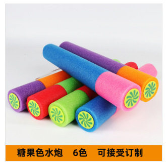 定制跨境亚马逊玩具直筒泡沫EVA材质夏日沙滩戏水抽拉式水炮水枪