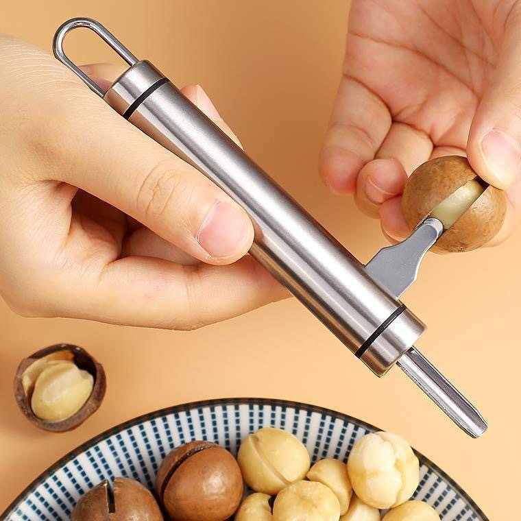 Stainless Steel Hawaiian Fruit Shell Cutter Nut Hazelnut Opening Tool Household Bigroot Fruit Walnut Cutter