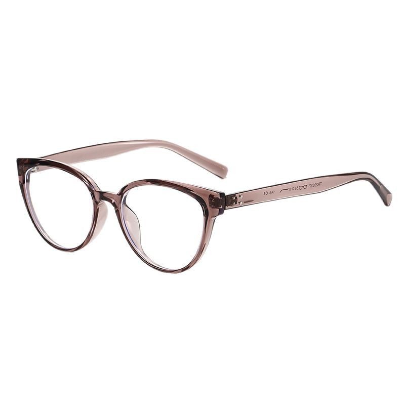 Internet Celebrity Retro Girl Cat Anti-Blue Light Glasses for Women Without Makeup Artifact Round Face Cat-Shaped Glasses Frame Tr23027