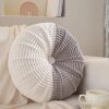 Ins Cream-Colored Cute Round Handmade Futon Cushion for Guesthouse Living Room Sofa, Girly Throw Pillow, Bay Window Cushion