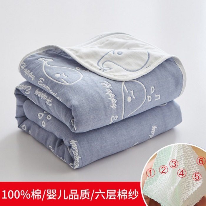 Class A six-layer yarn towel quilt sofa cover blanket breathable cotton blanket bed cover dormitory cotton gauze thickened bed sheet
