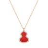 Kirin Gourd Necklace V Gold Plated 18K Rose Gold Red Agate White Mother-Of-Pearl Diamond-Studded Pendant Collarbone Slimming Chain