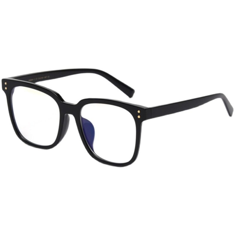 Internet celebrity black frame glasses frame women's fashionable big face slimming ultra-light tr90 square frame large frame can be equipped with degrees myopia glasses