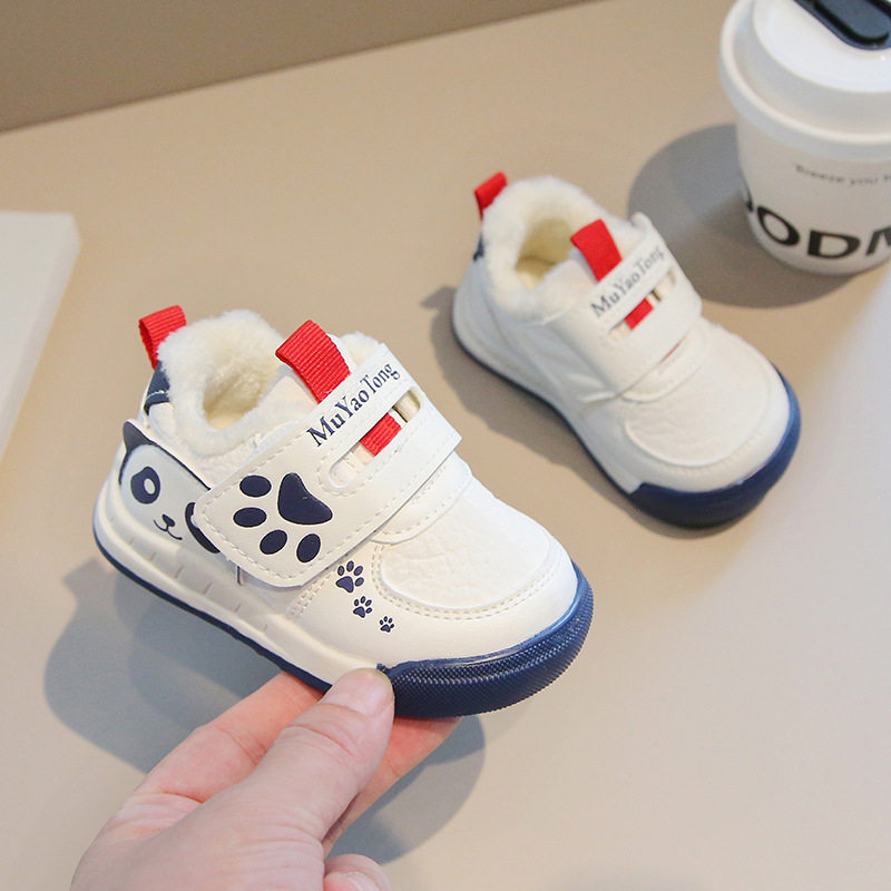 One Piece Drop-Shipping Autumn and Winter New Style Plus Cotton Baby Shoes Soft Sole Non-Slip Baby Toddler Shoes Children's Functional Shoes Sports Shoes