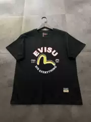 25Ss New Summer Style Evisu Seagull Letter Pattern Printed Casual Round Neck T-Shirt Short-Sleeved for Men and Women