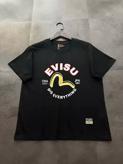 25Ss New Summer Style Evisu Seagull Letter Pattern Printed Casual Round Neck T-Shirt Short-Sleeved for Men and Women
