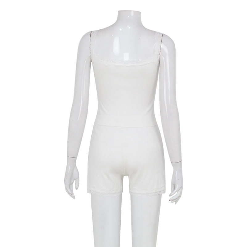 Lace Camisole and Shorts Set Summer Casual Style Minimalist Design for Women Wholesale Available