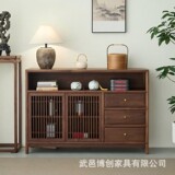 Новый сервант из массива черного ореха в китайском стиле, чайный шкаф, шкафчик для чая, чайная комната из старого вяза, чайный шкаф, стеллаж, низкий шкаф