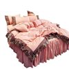 European-Style Lace Bed Skirt Four-Piece Set, Trendy Ins Thickened Brushed Korean-Style Duvet Cover and Bed Skirt Three-Piece Set