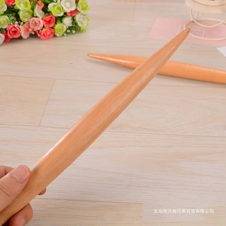 30cm Solid Wood Rolling Pin with Two Tips, Double-Tip Dumpling Skin Rolling Pin, Dumpling Baking Tool Rolling Pin Wholesale
