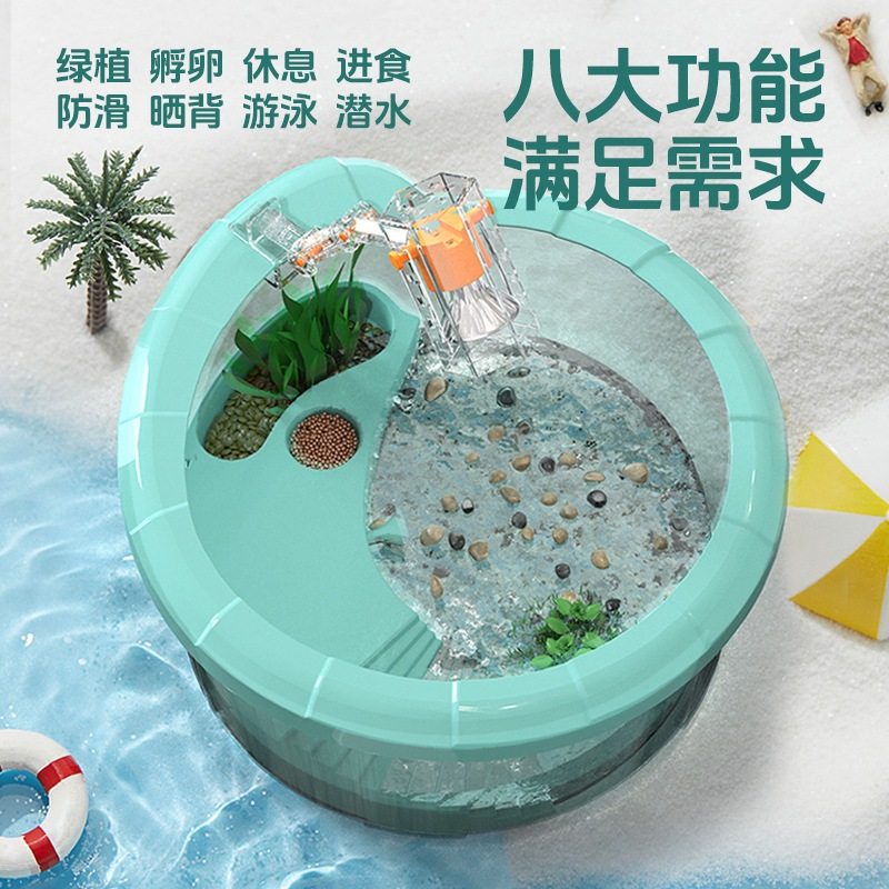 Chongshangtian Turtle Tank Comes with 2 Live Turtles, Brazilian Turtles, Chinese Tortoises, Kidsren's Pet Turtles, Black Turtles, Live Turtles