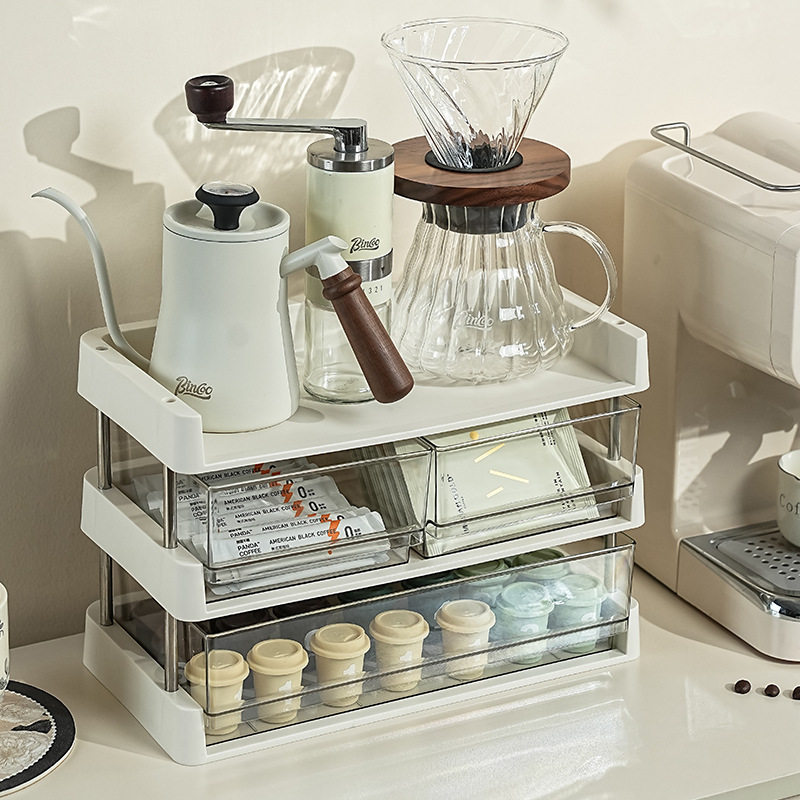 Tea Bag Storage Box Tea Room Coffee Capsule Snack Tea Finishing Office Bar Desktop Multi-Layer Storage Rack